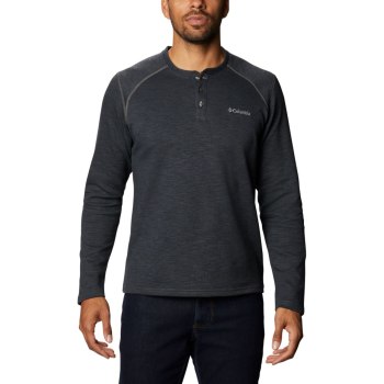 Columbia Hayden Island Henley, Sudaderas Grises Oscuro Para Hombre | 486917-WIE